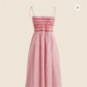 J. Crew Red and White Striped Dress